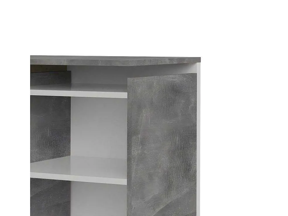 Nada Hoofdbord Met Opbergruimte 140 Cm, Betondecor/Wit Hoogglans.