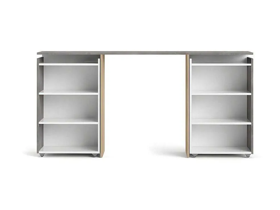 Nada Hoofdbord Met Opbergruimte 160 Cm, Betondecor/Wit Hoogglans.