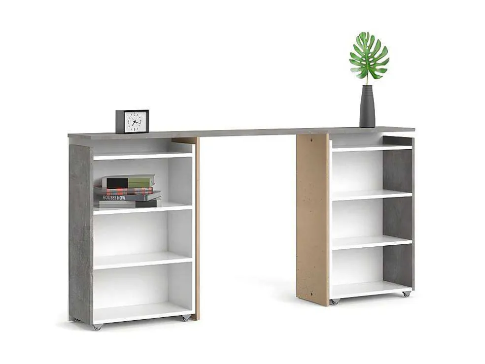 Nada Hoofdbord Met Opbergruimte 160 Cm, Betondecor/Wit Hoogglans.