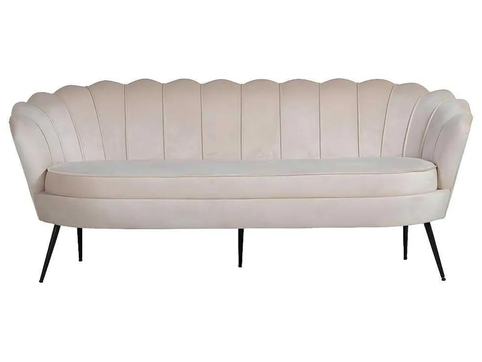 Nice Bank 3 Persoons Velours Beige.