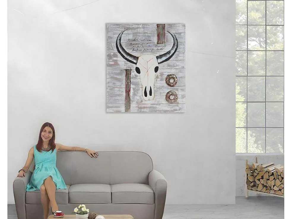 Olieverfschilderij Stier Handgeschilderd