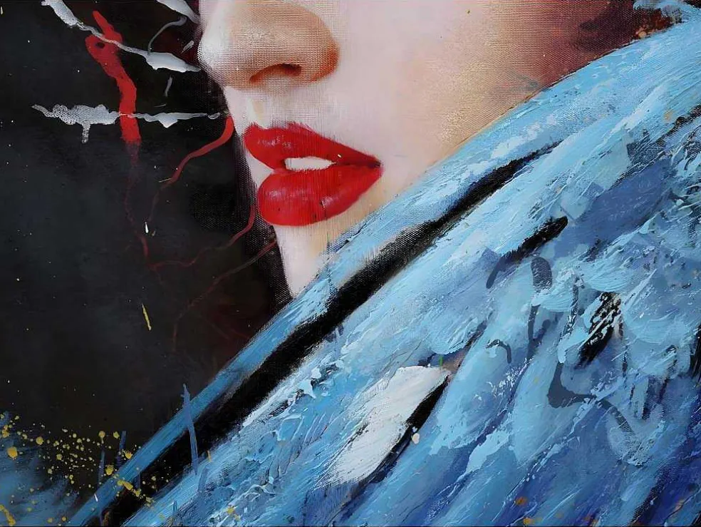Olieverfschilderij Vrouw Mcw-H25 Handgeschilderd, 100X150Cm