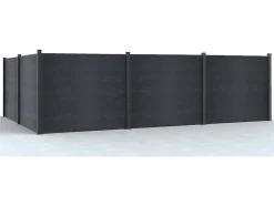 Omheining H156 Cm - Set Van 6 Latten In Composiet + 2 Antraciet Palen - Enola
