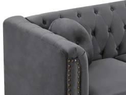 Omkeerbare Hoekbank Van Antracietkleurig Velours Turner