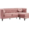 Omkeerbare Hoekbank Van Oud Roze Velours Turner