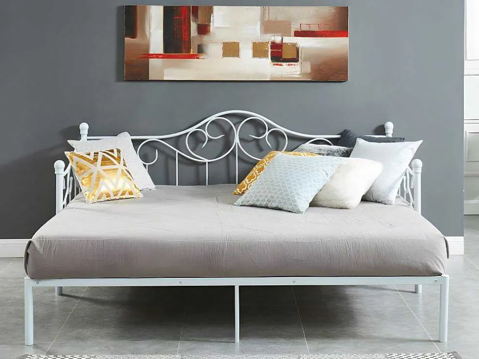 Onderuitschuifbed Sebille - Metaal - 90 X 200 Cm - Wit