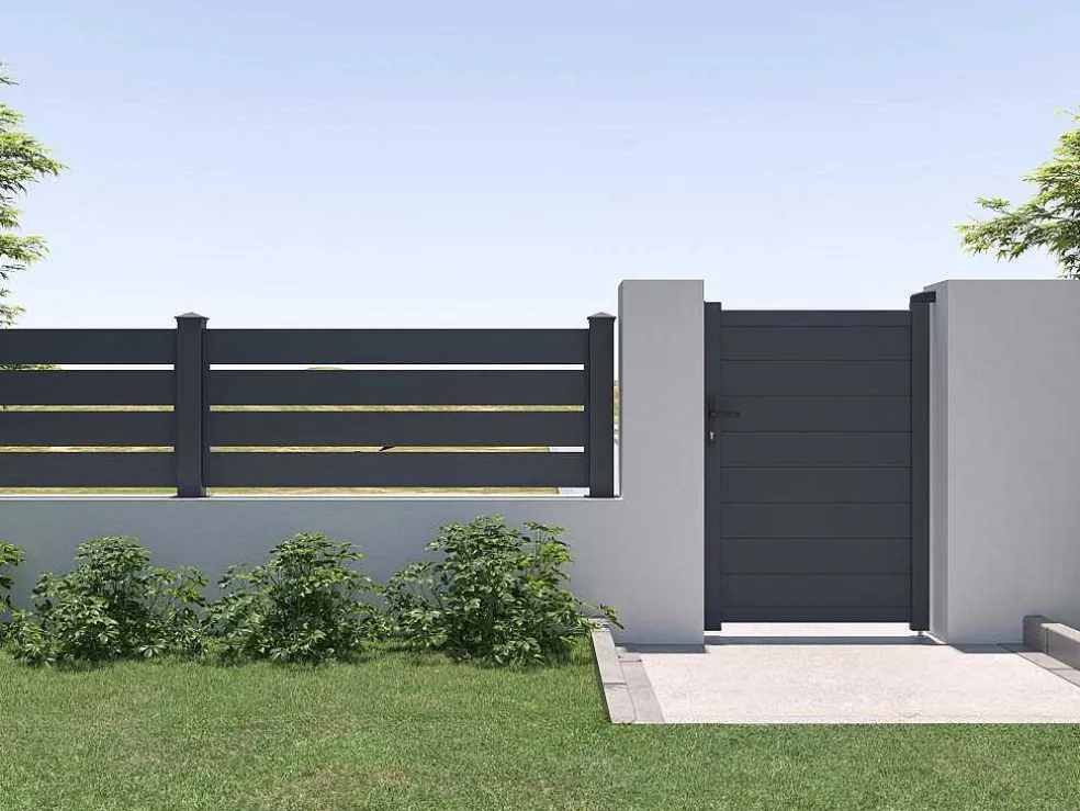 Opengewerkte Uitbreiding Voor Het Hek H80,3 X L178,3 Cm In Donkergrijs Aluminium - Primo