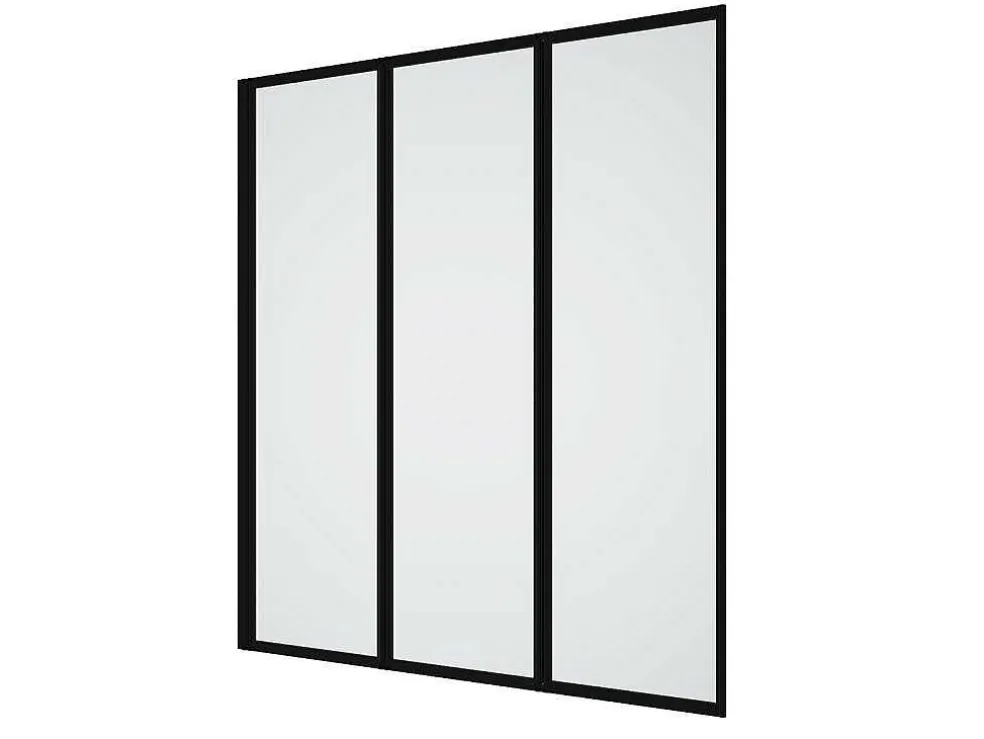 Opklapbaar Badscherm Van Matzwart Metaal - 120 X 140 Cm - District