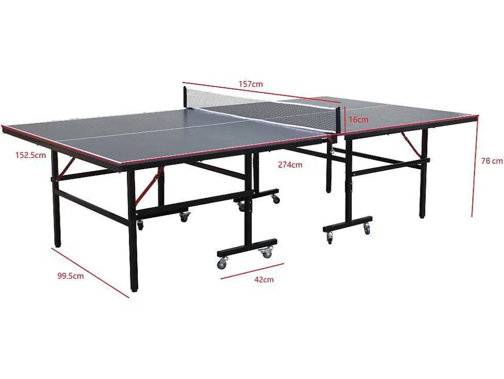 Opklapbare Pingpongtafel Op Wieltjes Voor Buiten Met Accessoires - L274 X D152,5 X H76 Cm - Jordie