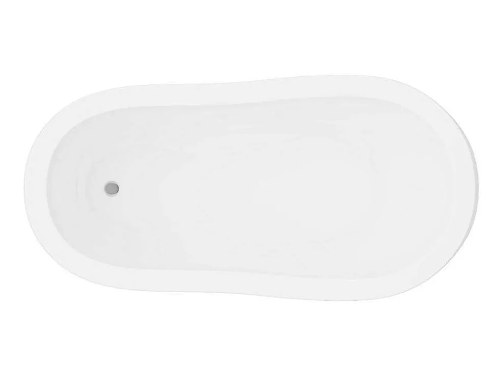 Ovaal Eilandbad - Retro Stijl - 171 L - 145 X 74 X 77 Cm - Witte Leeuwenpoten - Nisos