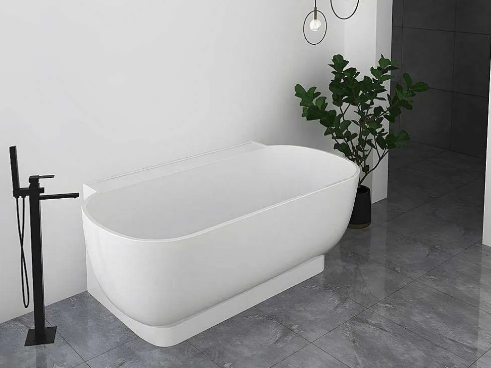 Ovaal Halfvrijstaand Bad - 240 L - 150 X 76 X 58 Cm - Wit - Acryl - Vogler