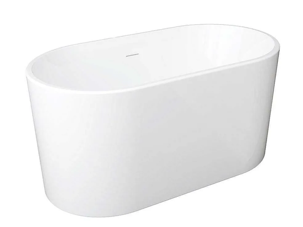 Ovalen Losstaand Bad - 180 L - 130 X 71 X 58 Cm - Wit - Acryl - Apogon