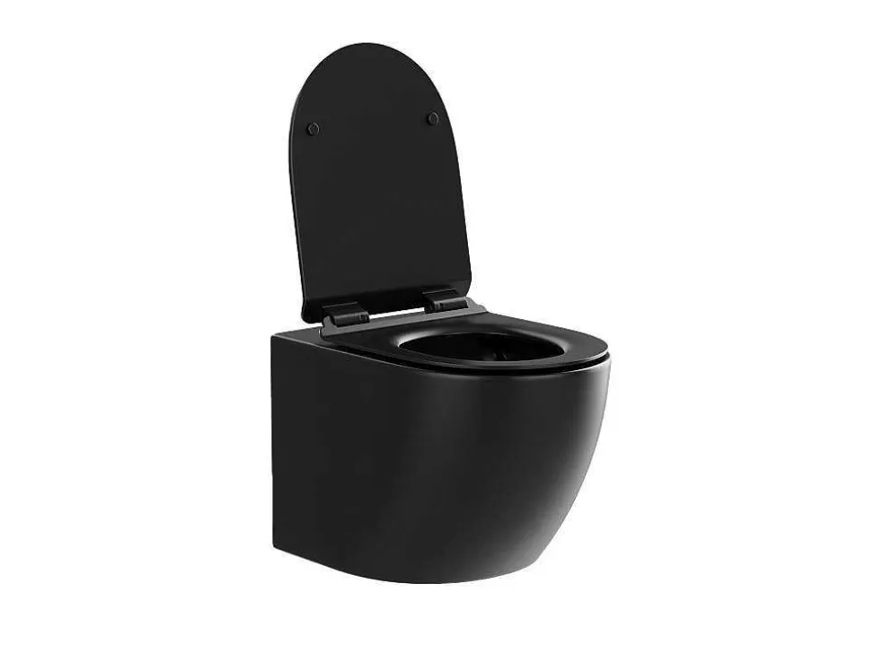 Pakket Zwevend Toilet Mat Zwart Met Frame En Drukplaat - Javoine