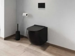 Pakket Zwevend Toilet Mat Zwart Met Frame En Drukplaat - Javoine