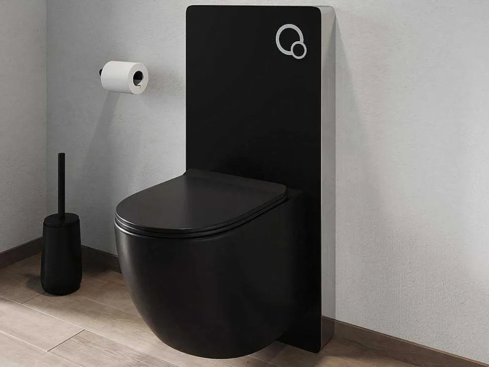 Pakket Zwevend Toilet Met Sierframe - Matzwart - Javoine