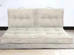 Palletkussen Van Ribfluweel - L120 X D80 Cm - Beige - Baila