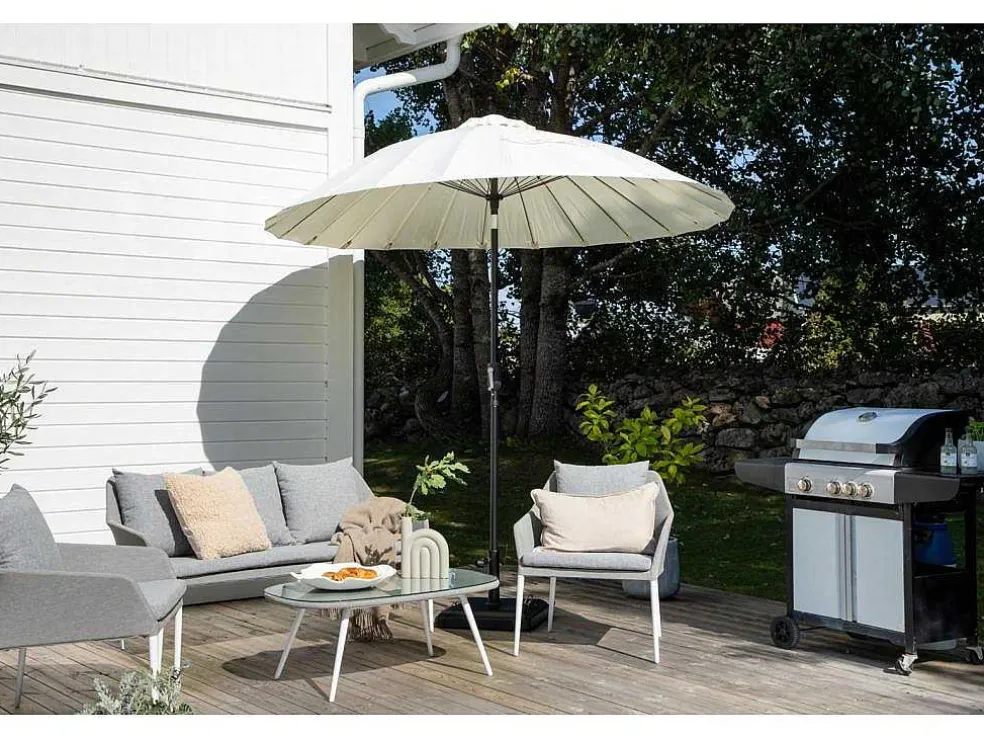 Palmetto Parasol Met Kantelfunctie Wit.
