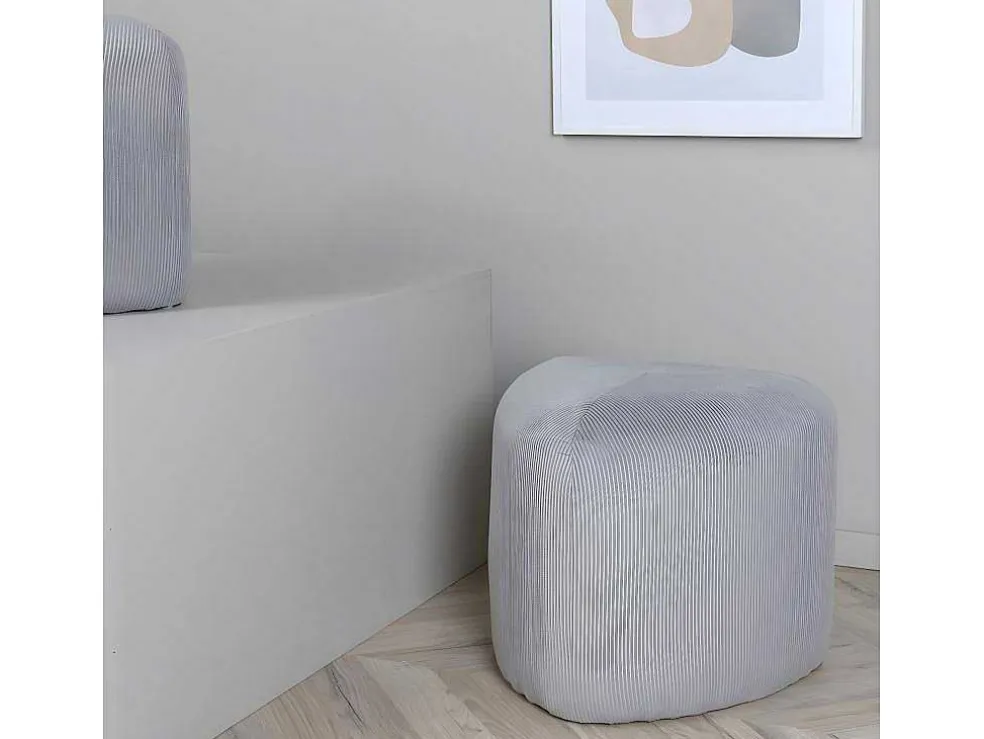 Peg Poef, Hocker O46Cm Fluweel Grijs.