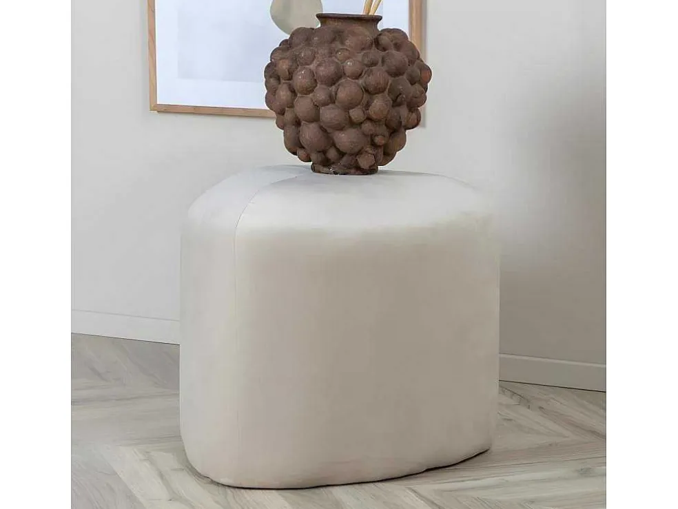 Peg Poef, Hocker O46Cm Velours Wit.