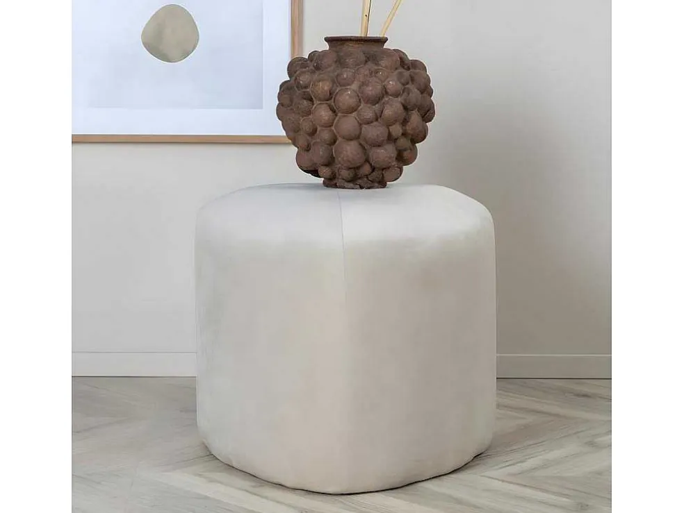 Peg Poef, Hocker O46Cm Velours Wit.