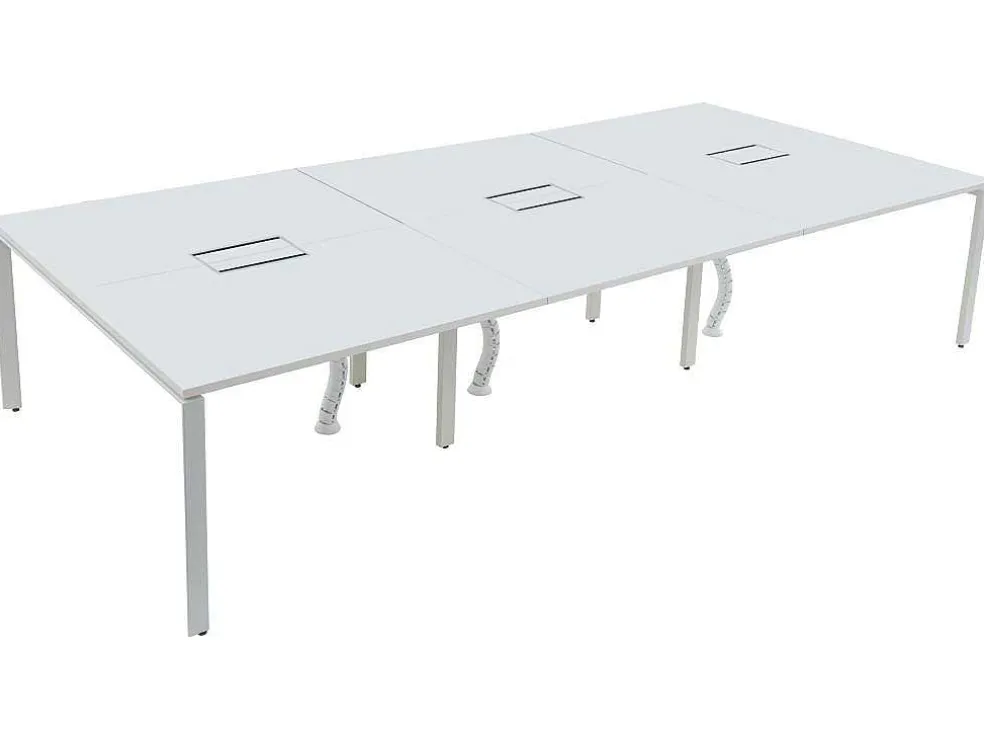 6 Persoons Bureau Bank - Wit - L120 Cm - Downtown