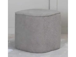 Piff Poef, Hocker O44Cm Teddystof Grijs.