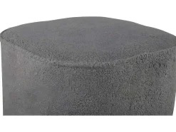 Piff Poef, Hocker O44Cm Teddystof Grijs.