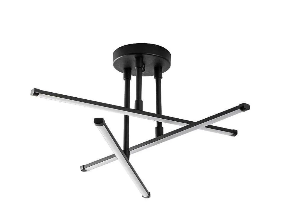 Plafondlamp Met Ledverlichting Van Metaal - L51 X H26 Cm - Zwart - Heras
