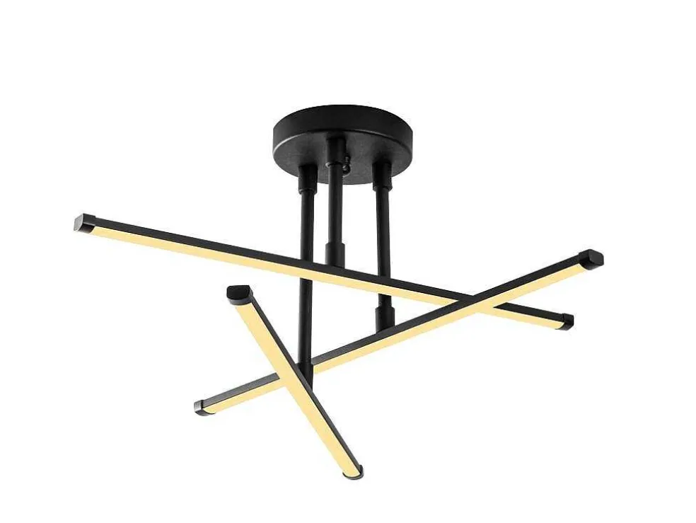 Plafondlamp Met Ledverlichting Van Metaal - L51 X H26 Cm - Zwart - Heras