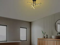 Plafondlamp Met Ledverlichting Van Metaal - L51 X H26 Cm - Zwart - Heras