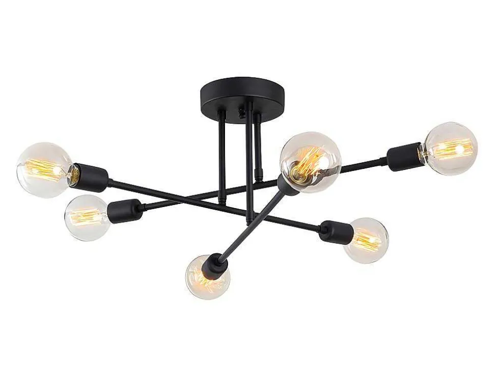 Plafondlamp Van Metaal Flowera - 3 Armen - L64 Cm X H30 Cm - Zwart