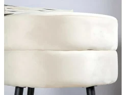 Pot Poef O40Cm Velours Beige.