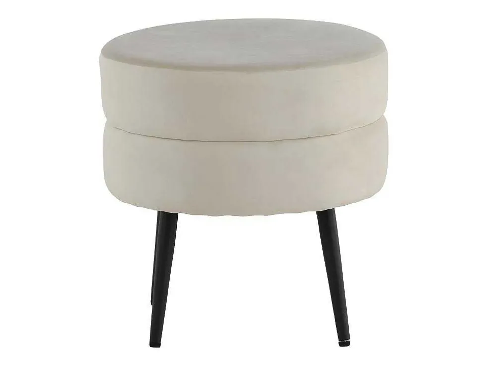 Pot Poef O40Cm Velours Beige.