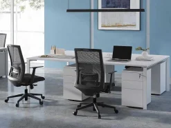 Professioneel Bureau Voor 4 Personen - Wit - L140 Cm - Downtown