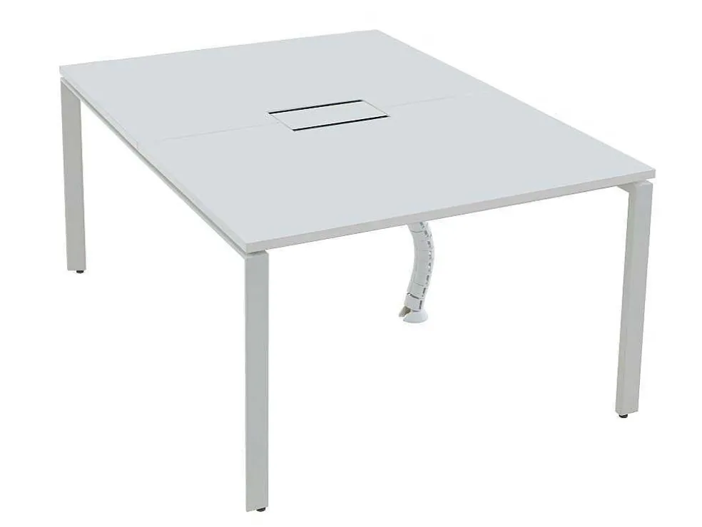 Professioneel Bureau Voor 2 Personen - Wit - L120 Cm - Downtown