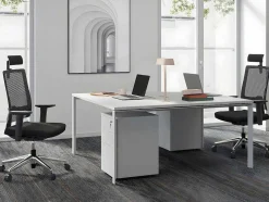 Professioneel Bureau Voor 2 Personen - Wit - L120 Cm - Downtown
