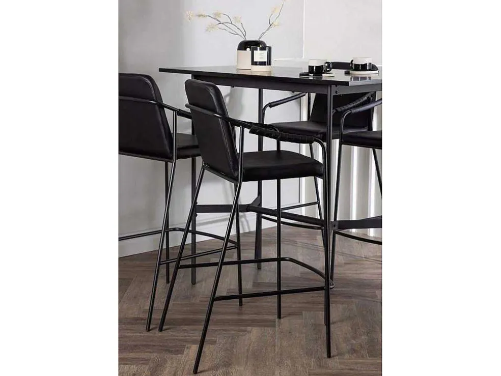 Rax Barmeubelset Bartafel Zwart En 4 Tvist Barstoelen Zwart.