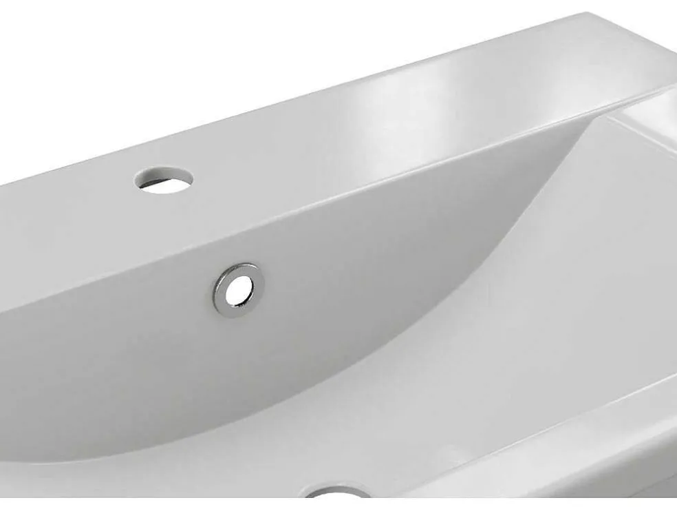 Rechthoekige Voorbouwwastafel Voor Badkamer Van Keramiek - 71,5 Cm - Wit - Yasmac Ii