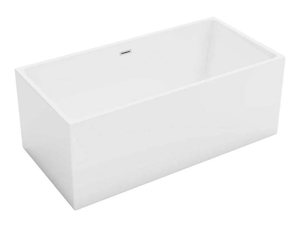 Rechthoekig Halfvrijstaand Bad - 248 L - 170 X 80 X 58 Cm - Wit - Acryl - Pikaia