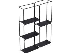 Rek - 5 Plankjes - Metaal - Zwart - Asunta