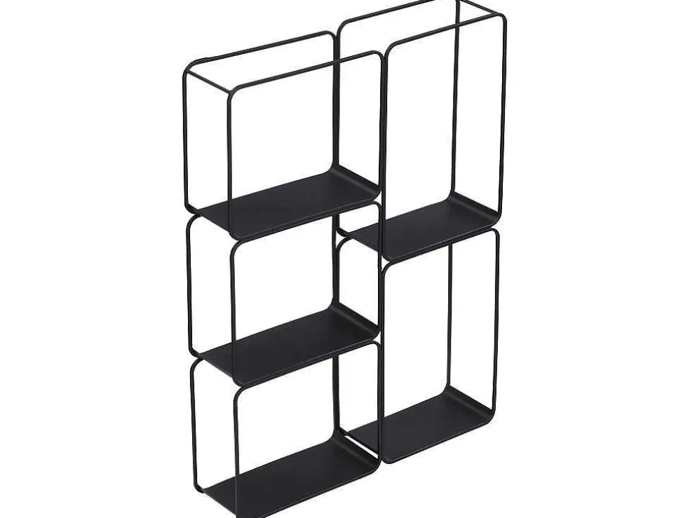 Rek - 5 Plankjes - Metaal - Zwart - Asunta