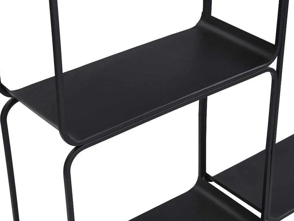 Rek - 5 Plankjes - Metaal - Zwart - Asunta