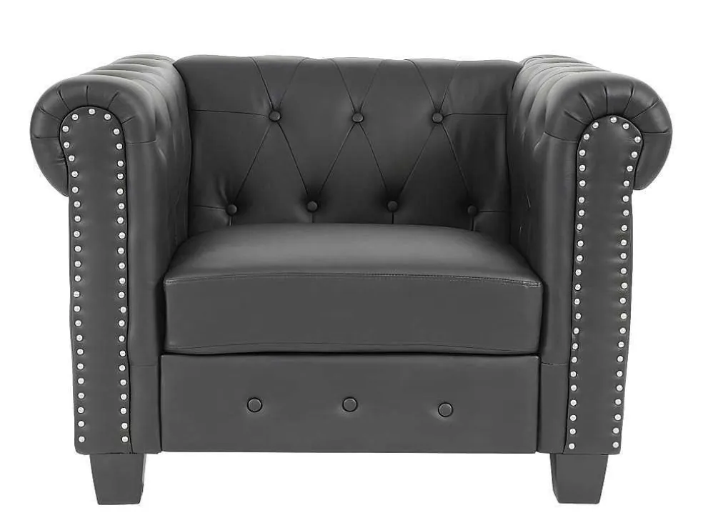 Relaxfauteuil Edinburgh Ronde Poten, Vierkante Voet, Zwart