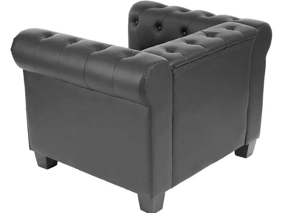 Relaxfauteuil Edinburgh Ronde Poten, Vierkante Voet, Zwart