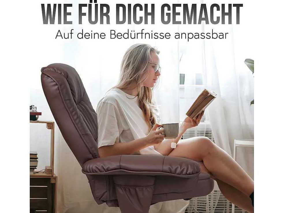 Relaxfauteuil H56 Met Kruk, Bordeaux