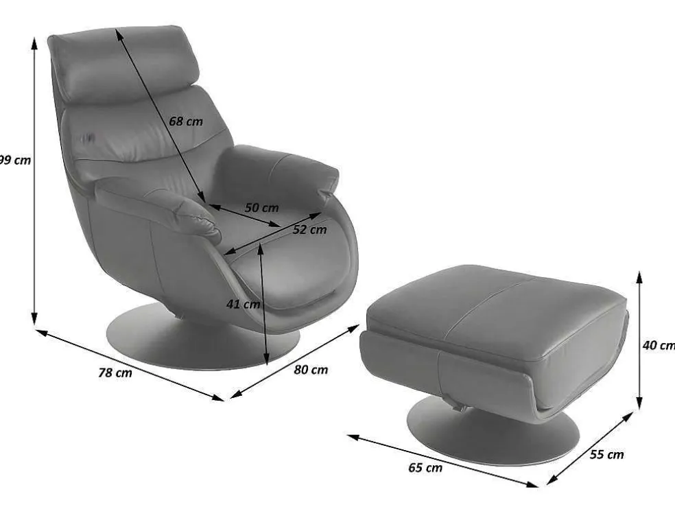 Relaxfauteuil Met Kruk Mcw-K99, Bruin