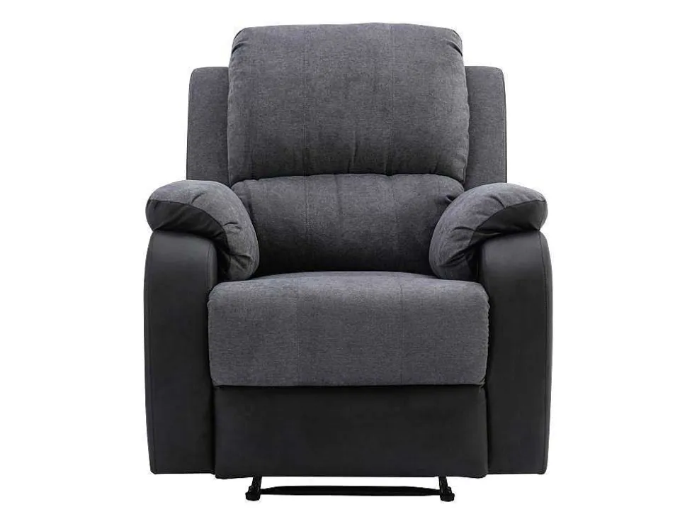 Relaxfauteuil Van Microvezel En Grijs En Zwart Kunstleer Brody