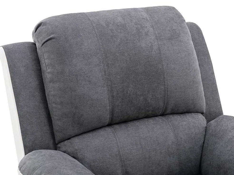 Relaxfauteuil Van Microvezel En Grijs En Wit Kunstleer Brody