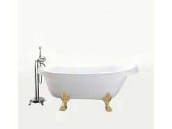 Retro Vrijstaand Bad 170 X 80 Cm Met Gouden Pootjes + Mengkraan Marigold
