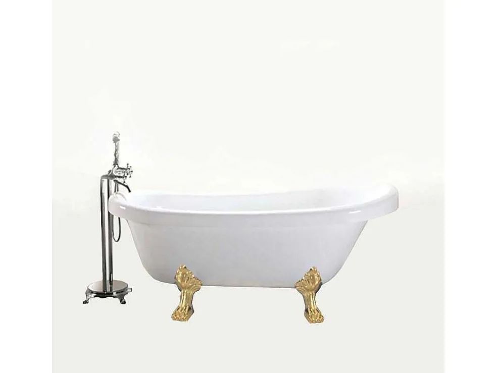 Retro Vrijstaand Bad 170 X 80 Cm Met Gouden Pootjes + Mengkraan Marigold